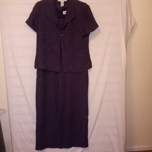 Jessica Howard Jacket Dress Sz 8 Purple Sleeveless Dress Short Sleeve Top
